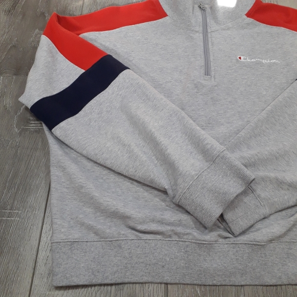 Champion Quarter Zip color block gray sweatshirt - Picture 9 of 16